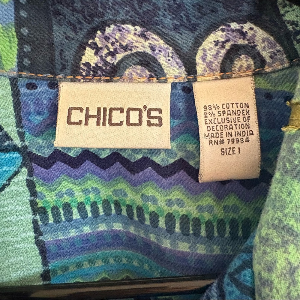 Chico’s Women's Blue Patchwork Jacket - image 3